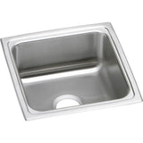 Elkay - 18 Gauge Stainless Steel 17'' x 17.5'' x 7.625'' Single Bowl Drop-in Kitchen Sink - Lustrous Satin