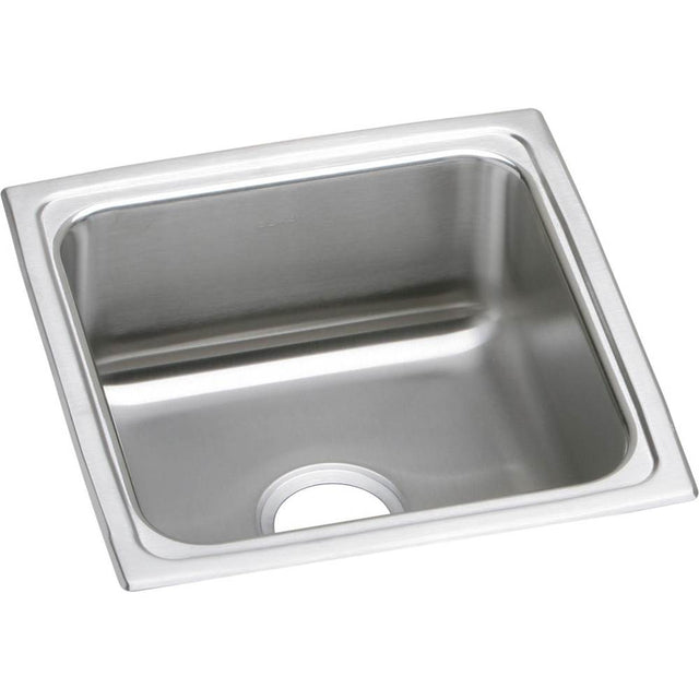 Elkay - 18 Gauge Stainless Steel 17'' x 17.5'' x 7.625'' Single Bowl Drop-in Kitchen Sink - Lustrous Satin