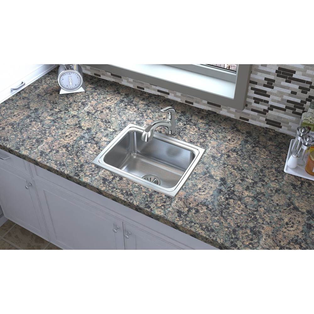 18 Gauge Stainless Steel 19'' x 15'' x 7.625'' Single Bowl Top Mount Kitchen Sink
