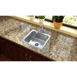 18 Gauge Stainless Steel 19'' x 18'' x 7.625'' Single Bowl Drop-in Kitchen Sink Kit