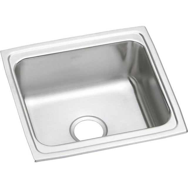 Elkay - 18 Gauge Stainless Steel 19'' x 18'' x 7.625'' Single Bowl Drop-in Kitchen Sink - Lustrous Satin