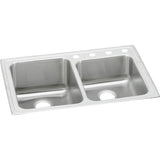Elkay - 18 Gauge Stainless Steel 33'' x 22'' x 10'' Double Bowl Drop-in Kitchen Sink - Lustrous Satin