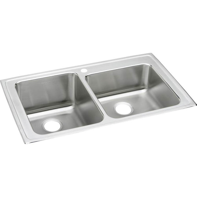 Elkay - 18 Gauge Stainless Steel 37'' x 22'' x 10'' Double Bowl Drop-in Kitchen Sink - Lustrous Satin