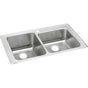 Elkay - 18 Gauge Stainless Steel 37'' x 22'' x 10'' Double Bowl Drop-in Kitchen Sink - Lustrous Satin