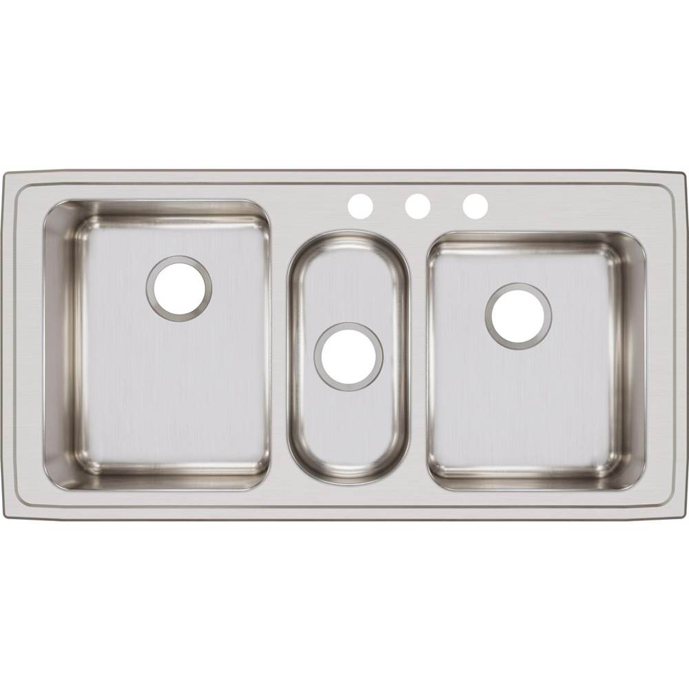 18 Gauge Stainless Steel 43'' x 22'' x 10'' Triple Bowl Drop-in Kitchen Sink