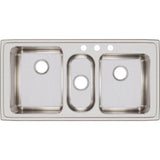 18 Gauge Stainless Steel 43'' x 22'' x 10'' Triple Bowl Drop-in Kitchen Sink
