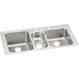 Elkay - 18 Gauge Stainless Steel 43'' x 22'' x 10'' Triple Bowl Drop-in Kitchen Sink - Lustrous Satin