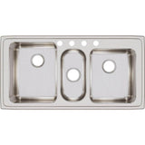 18 Gauge Stainless Steel 43'' x 22'' x 10'' Triple Bowl Drop-in Kitchen Sink