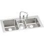 Elkay - 18 Gauge Stainless Steel 43'' x 22'' x 10'' Triple Bowl Drop-in Kitchen Sink Kit - Lustrous Satin