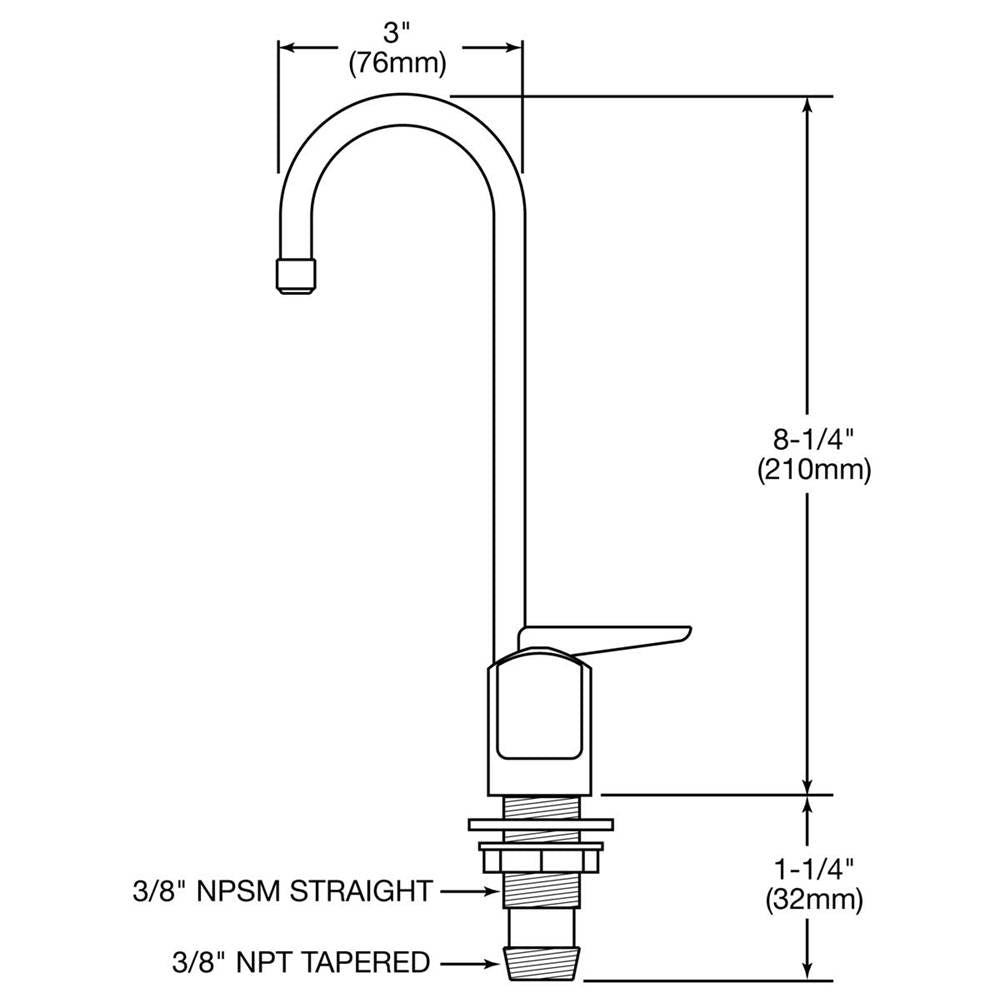 GLASS FILLER-PUSH LEVER
