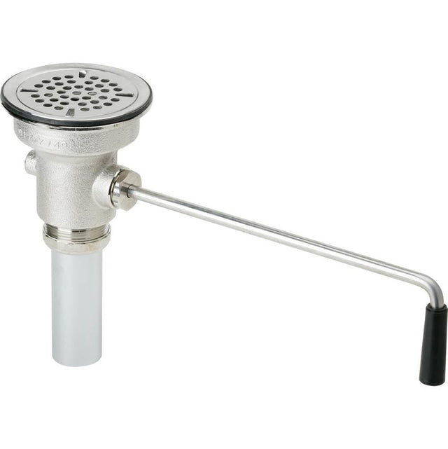 Elkay - 3-1/2'' Drain Fitting Rotary Lever Operated with 2'' OD Tailpiece - Polished Stainless Steel
