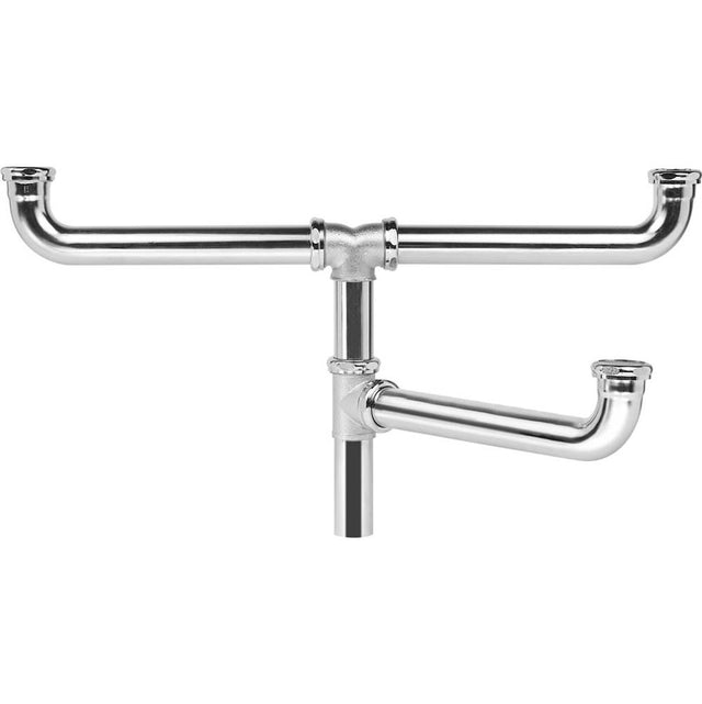 Elkay - 3-1/2'' Drain Fitting Center Outlet for Triple Bowl Sinks with Offset Center Drain - Chrome