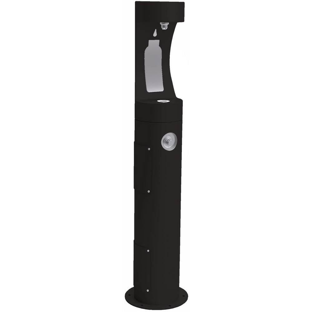 Elkay - Outdoor ezH2O Bottle Filling Station Pedestal, Non-Filtered Non-Refrigerated Freeze Resistant Black - Black