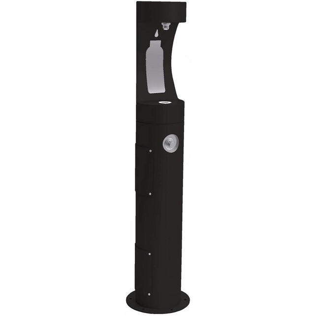 Elkay - Outdoor ezH2O Bottle Filling Station Pedestal, Non-Filtered Non-Refrigerated Freeze Resistant Black - Black