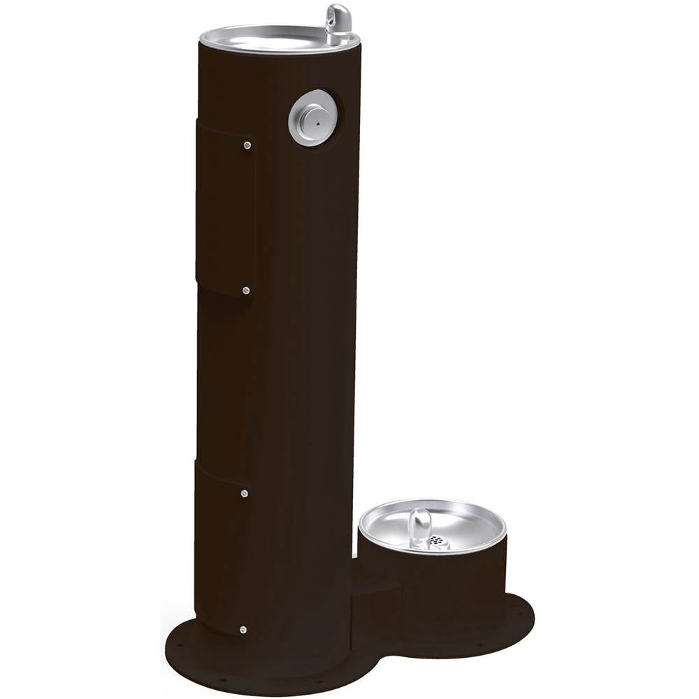 Elkay - Outdoor Fountain Pedestal with Pet Station, Non-Filtered Non-Refrigerated, Freeze Resistant, Black - Black