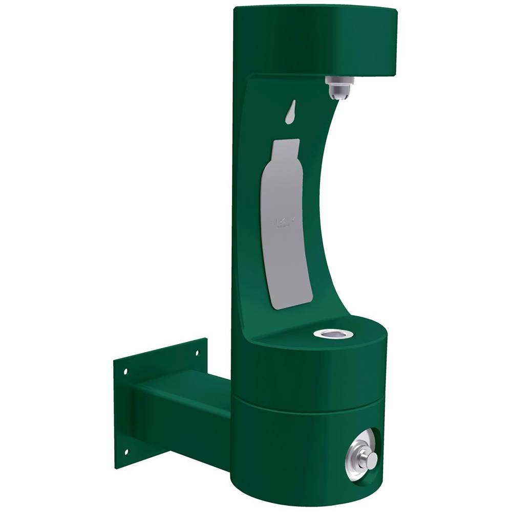 Elkay - Outdoor ezH2O Single Arm Bottle Filling Station Wall Mount, Non-Filtered Non-Refrigerated Freeze Resistant Evergreen - Evergreen