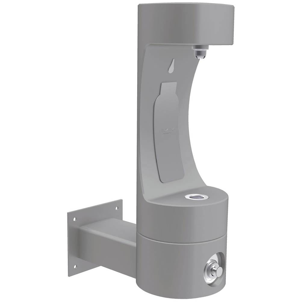 Elkay - Outdoor ezH2O Single Arm Bottle Filling Station Wall Mount, Non-Filtered Non-Refrigerated Freeze Resistant Gray - Gray