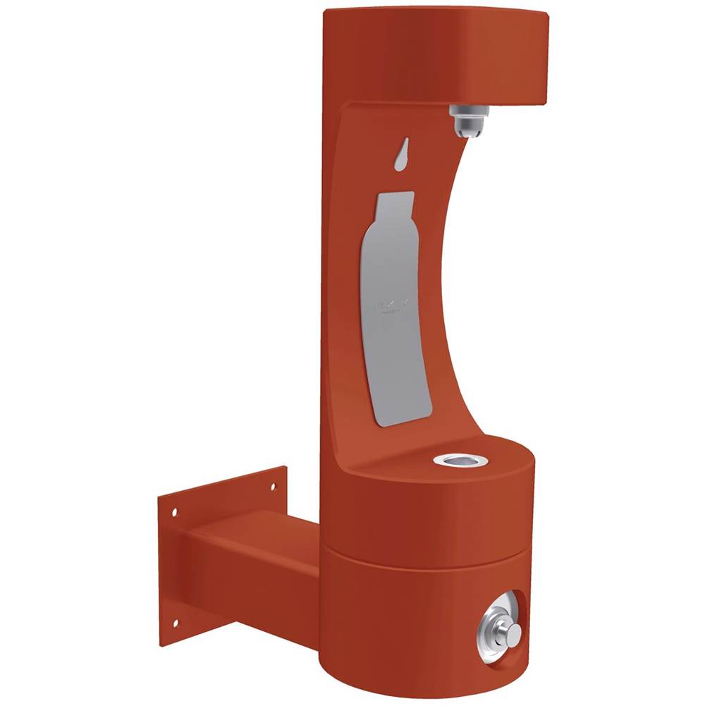 Elkay - Halsey Taylor Endura II Outdoor HydroBoost Bottle Filling Station, Wall Mount Non-Filtered Non-Refrigerated FR Terracotta - Terracotta