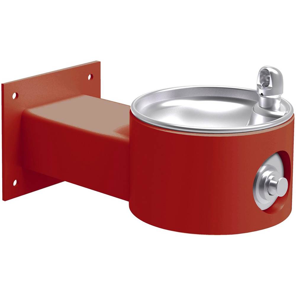 Elkay - Halsey Taylor Endura II Tubular Outdoor Fountain, Wall Mount Non-Filtered Non-Refrigerated Freeze Resistant, Red - Red