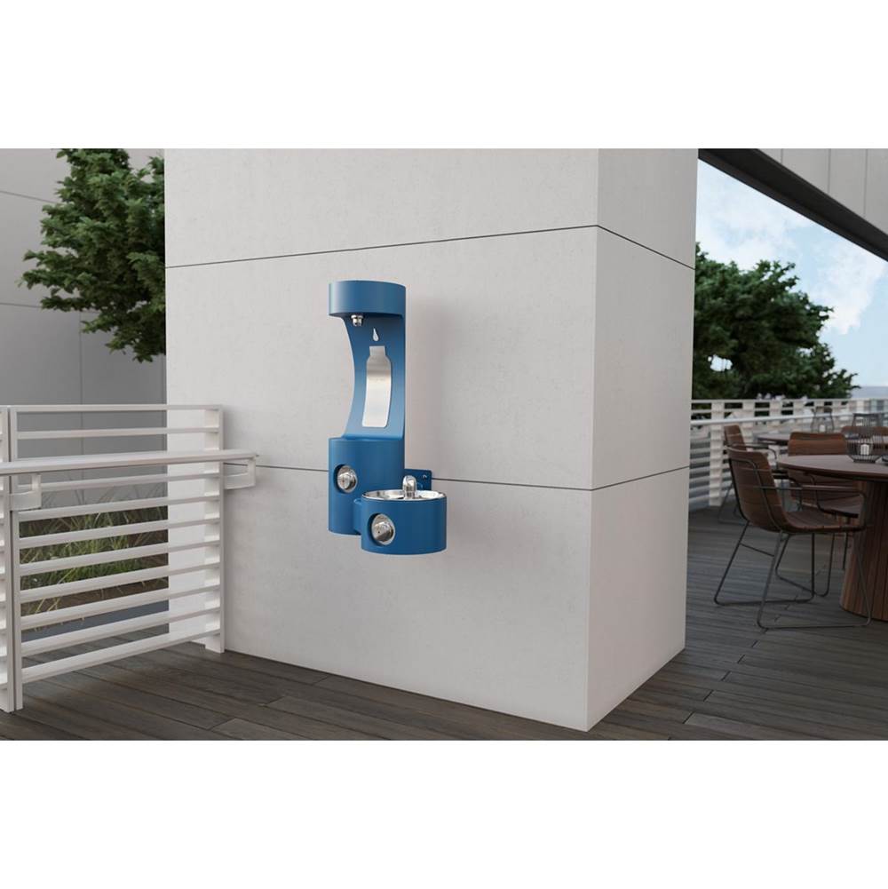 Outdoor ezH2O Bottle Filling Station Wall Mount, with Single Fountain Non-Filtered Non-Refrigerated, Black