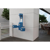 Outdoor ezH2O Bottle Filling Station Wall Mount, with Bi-Level Fountain, Non-Filtered Non-Refrigerated, Blue