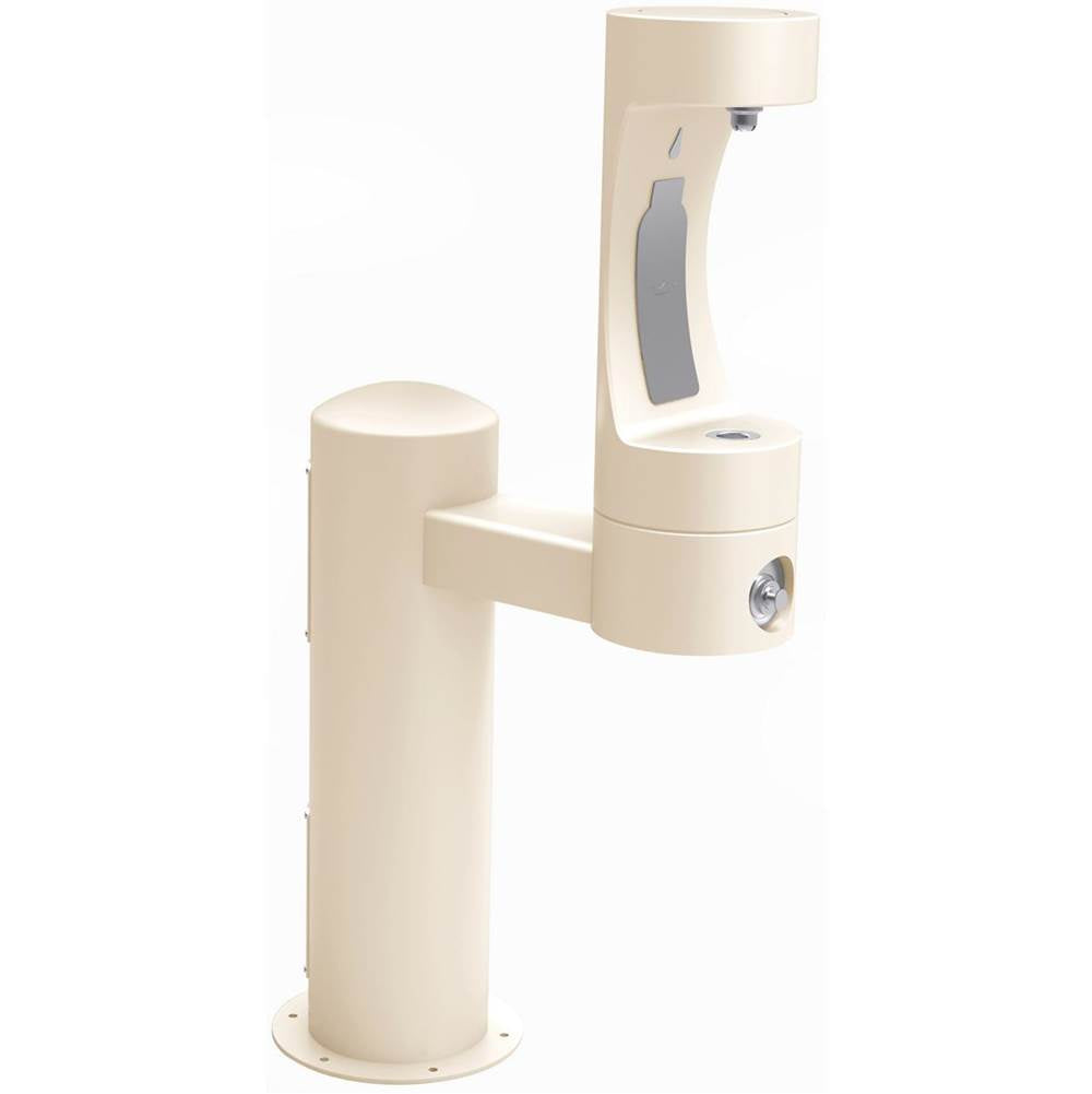 Elkay - Halsey Taylor Endura II Outdoor HydroBoost Bottle Filling Station, Pedestal Non-Filtered Non-Refrigerated FR, Beige - Beige