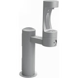 Elkay - Outdoor ezH2O Bottle Filling Station Single Pedestal, Non-Filtered Non-Refrigerated Freeze Resistant Gray - Gray