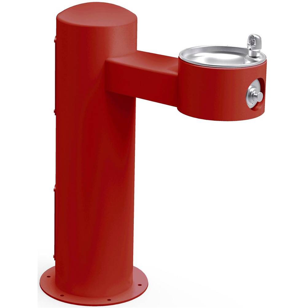 Elkay - Halsey Taylor Endura II Tubular Outdoor Fountain, Pedestal Non-Filtered Non-Refrigerated Freeze Resistant, Red - Red