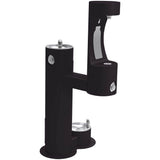 Elkay - Outdoor ezH2O Lower Bottle Filling Station Bi-Level, Pedestal with Pet Station Non-Filtered Non-Refrigerated Black - Black