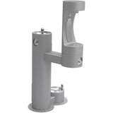 Elkay - Outdoor ezH2O Lower Bottle Filling Station Bi-Level Pedestal, with Pet Station Non-Filtered NonRefrige Freeze Resistant Gray - Gray