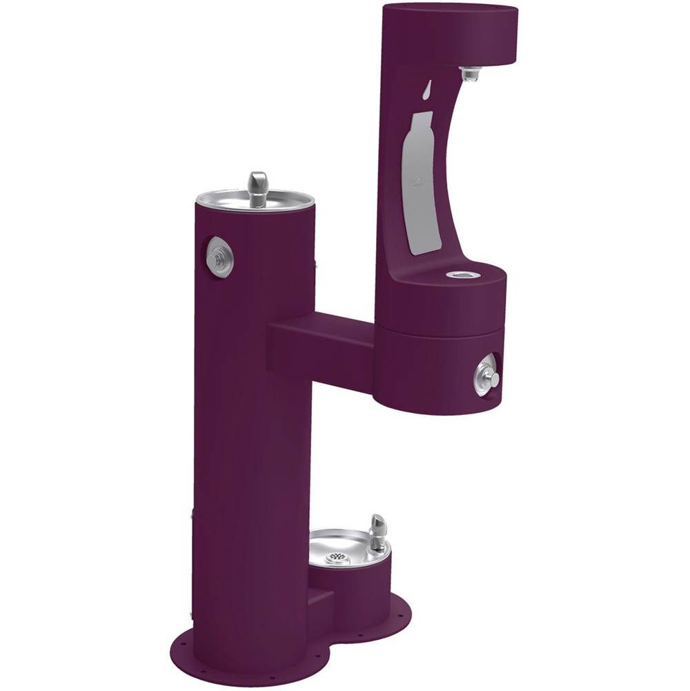 Elkay - Halsey Taylor Outdoor HydroBoost Bottle Filling Station,  Bi-Level w/ Pet Station Non-Filtered Non-Refrigerated FR Purple - Purple
