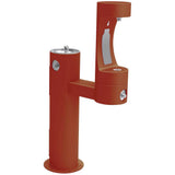 Elkay - Halsey Taylor Endura II Outdoor HydroBoost Bottle Filling Station, Bi-Lev Pedestal Non-Filtered Non-Refrigerated FR, Terracotta - Terracotta