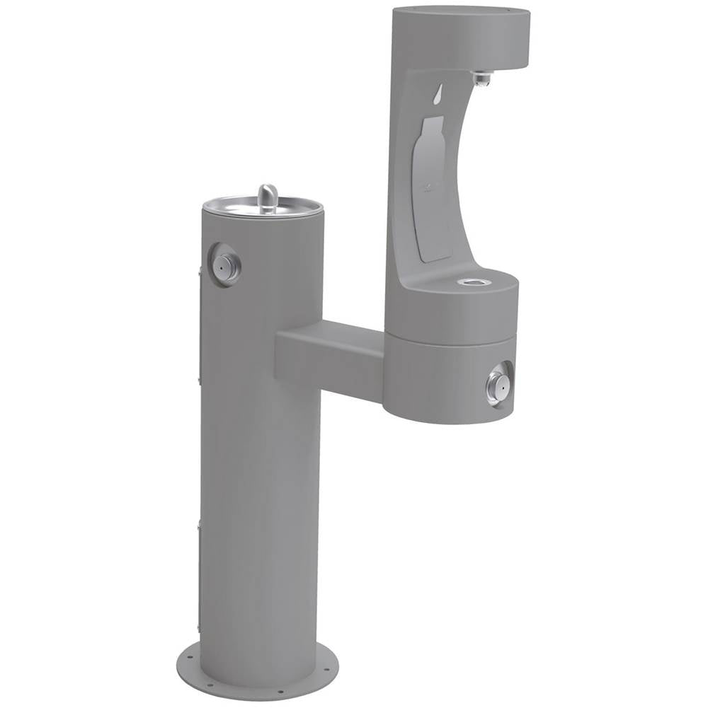 Elkay - Outdoor ezH2O Lower Bottle Filling Station Bi-Level Pedestal, Non-Filtered Non-Refrigerated Gray - Gray