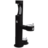 Elkay - Outdoor ezH2O Upper Bottle Filling Station Bi-Level, Pedestal with Pet Station Non-Filtered Non-Refrigerated Black - Black