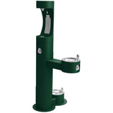 Elkay - Outdoor ezH2O Upper Bottle Filling Station, Bi-Level Pedestal with Pet Station NonFilter, NonRefrige FreezeResist Evergreen - Evergreen
