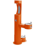 Elkay - Halsey Taylor Outdoor HydroBoost Bottle Filling Station,  Bi-Level w/ Pet Station Non-Filtered Non-Refrigerated FR Orange - Orange