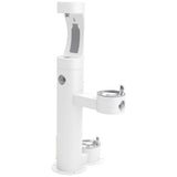 Elkay - Halsey Taylor Outdoor HydroBoost Bottle Filling Station,  Bi-Level w/ Pet Station Non-Filtered Non-Refrigerated FR White - White