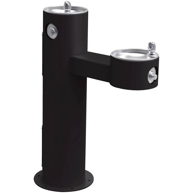 Elkay - Outdoor Fountain Bi-Level Pedestal Non-Filtered, Non-Refrigerated Freeze Resistant Black - Black