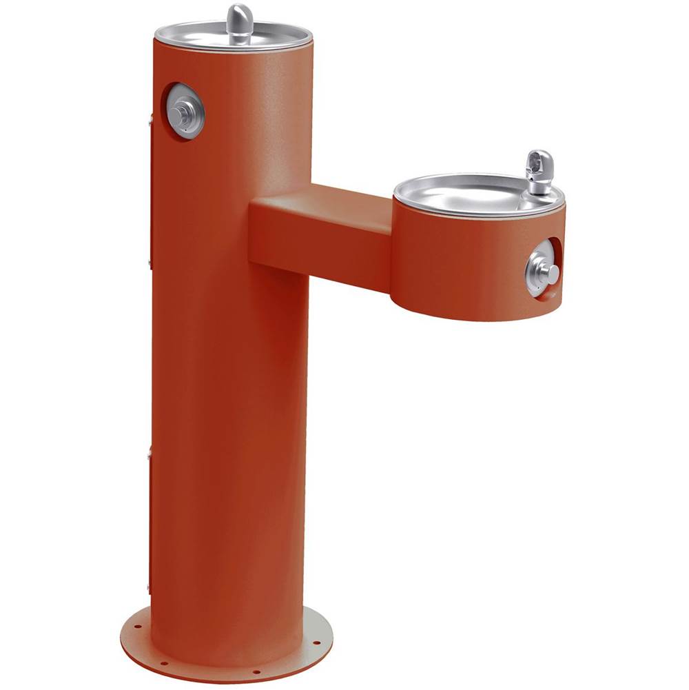 Elkay - Halsey Taylor Endura II Tubular Outdoor Fountain, Bi-Level Pedestal Non-Filtered Non-Refrigerated Freeze Resistant, Terracotta - Terracotta