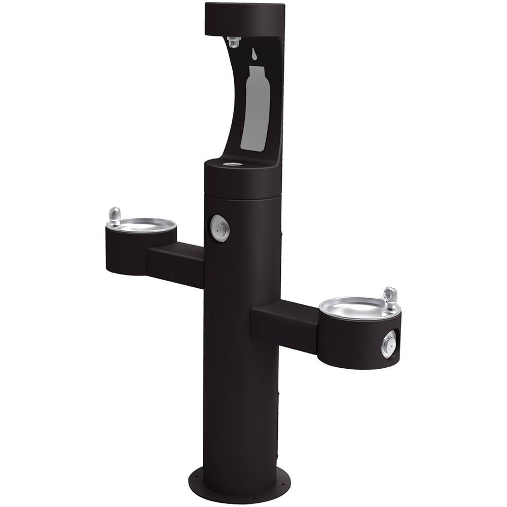 Elkay - Outdoor ezH2O Upper Bottle Filling Station Tri-Level Pedestal, Non-Filtered Non-Refrigerated Black - Black