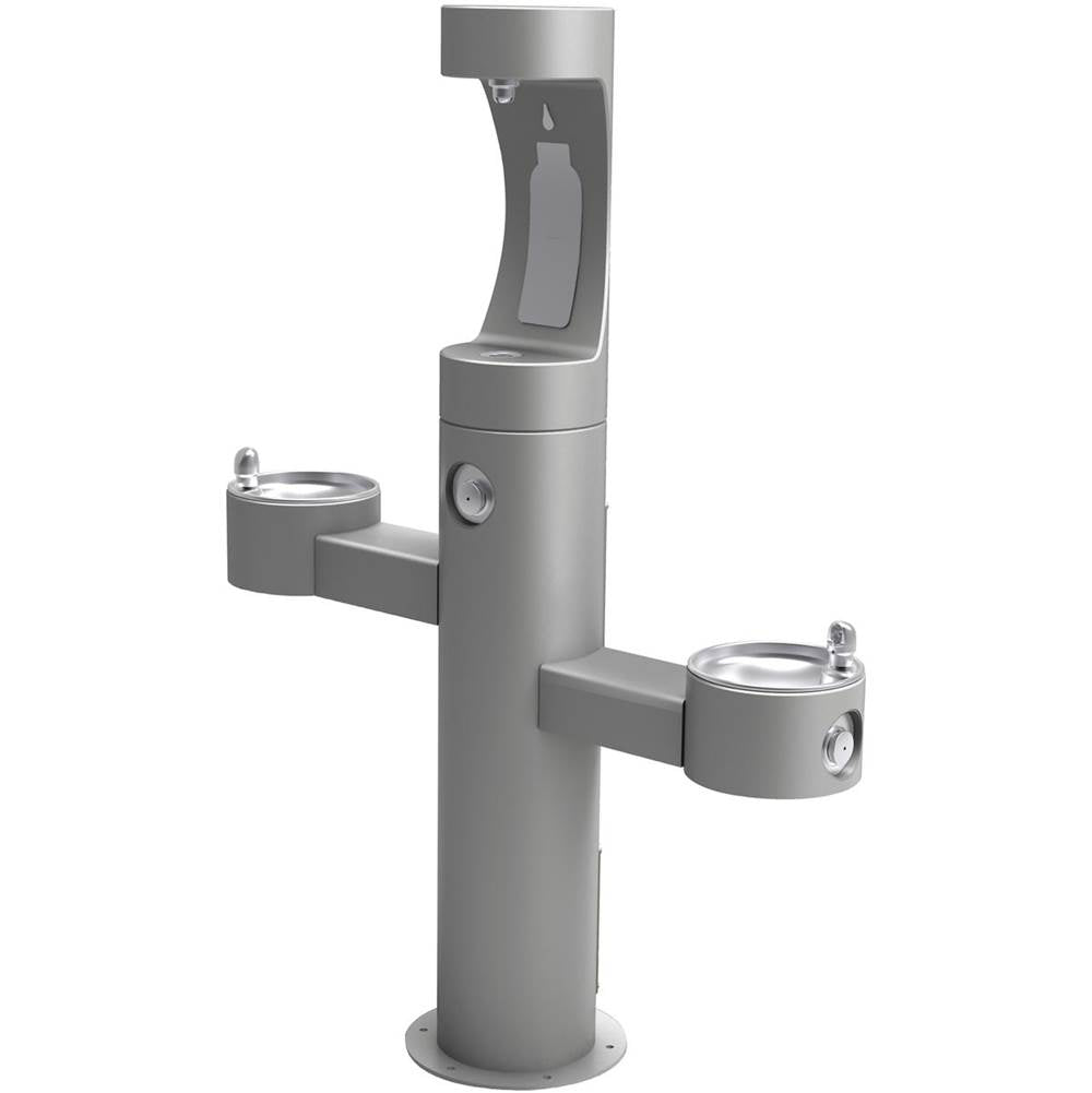 Elkay - Outdoor ezH2O Upper Bottle Filling Station Tri-Level Pedestal, Non-Filtered Non-Refrigerated Gray - Gray