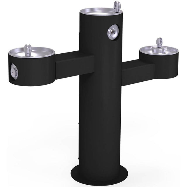 Elkay - Outdoor Fountain Tri-Level Pedestal Non-Filtered, Non-Refrigerated Black - Black