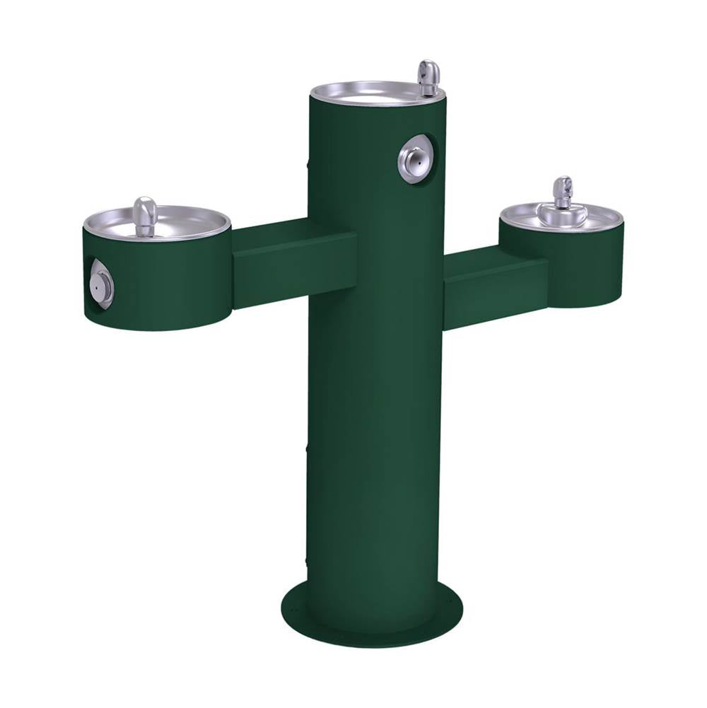 Elkay - Outdoor Fountain Tri-Level Pedestal Non-Filtered, Non-Refrigerated Evergreen - Evergreen