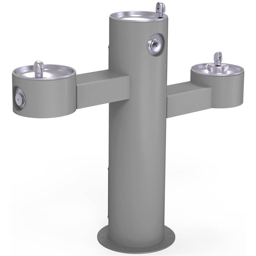 Elkay - Outdoor Fountain Tri-Level Pedestal Non-Filtered, Non-Refrigerated Gray - Gray