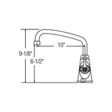 DECK MNT 1HOLE, AT 10IN SPT, 1PC WRIST BLD HNDL, 6IN