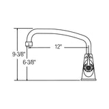 DECK MNT 1HOLE, AT 12IN SPT, 1PC WRIST BLD HNDL, 4IN