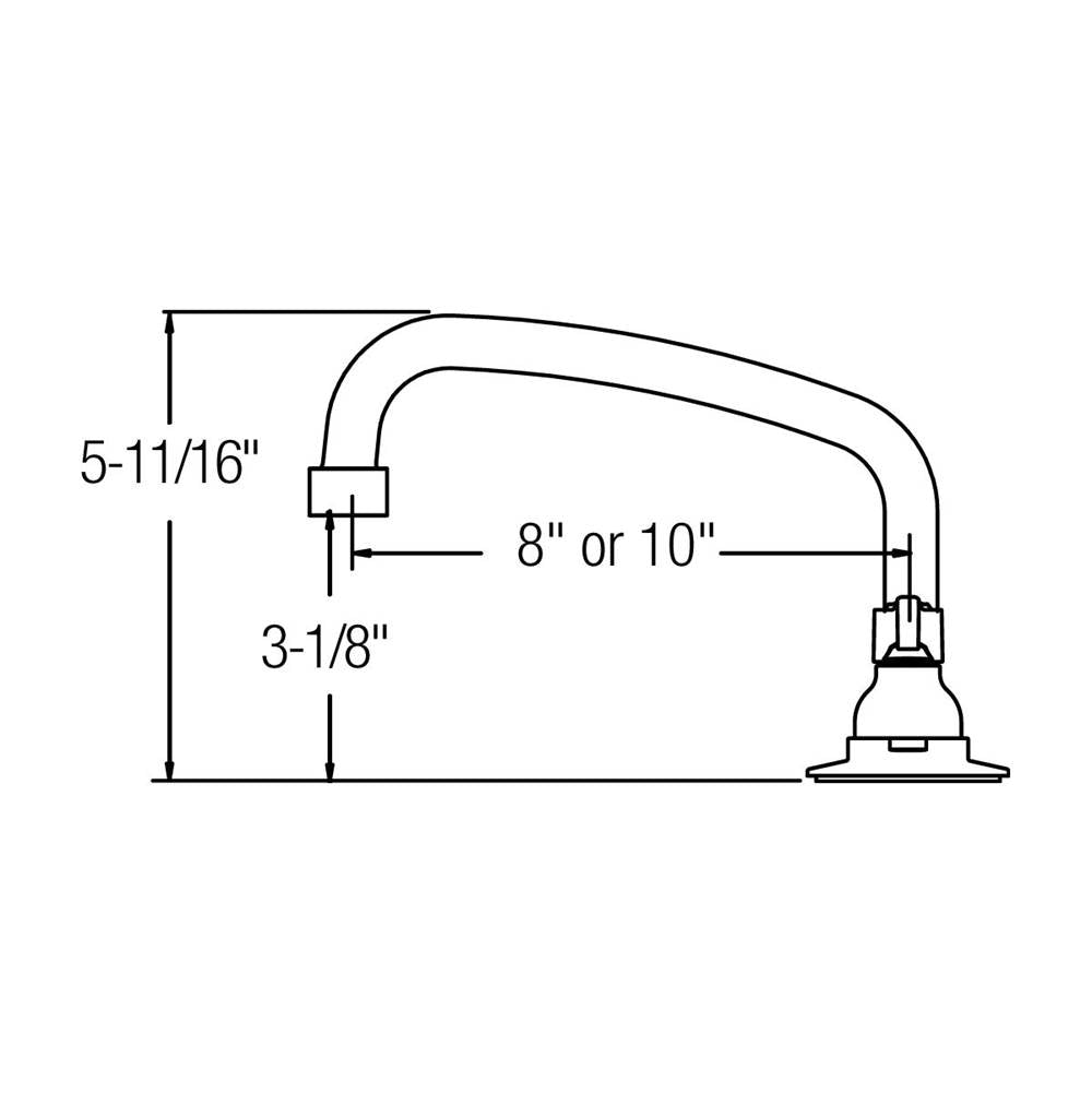 DECK MNT WS, AT 8IN SPT, 1PC WRIST BLD HNDL, 6IN