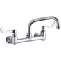 Elkay - WALL MNT 8IN, AT 8IN SPT, 1PC WRIST BLD HNDL, 4IN, 1/2IN HW - Chrome