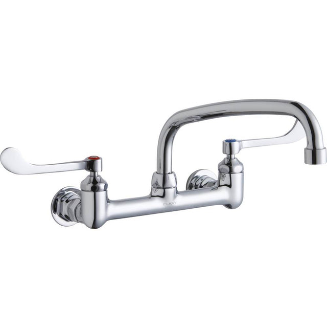 Elkay - WALL MNT 8IN, AT 10IN SPT, 1PC WRIST BLD HNDL, 6IN, 1/2IN HW - Chrome