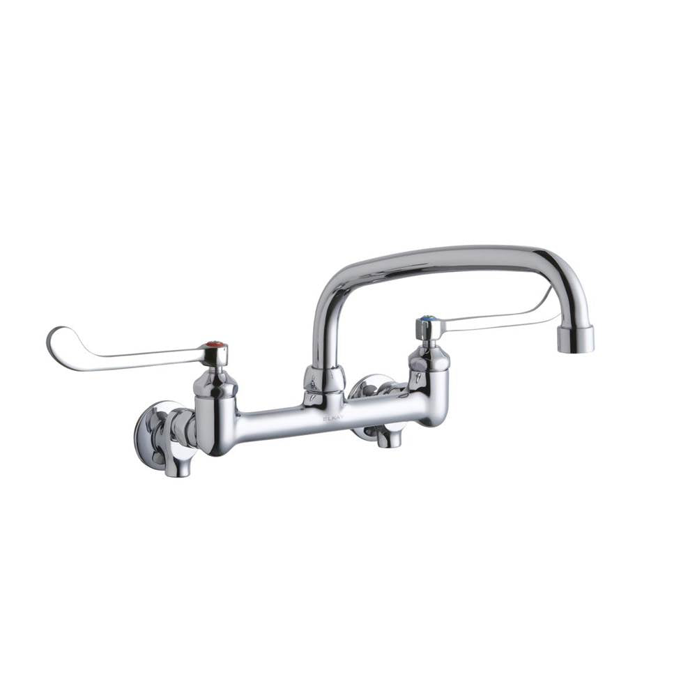 Elkay - WALL MNT 8IN, AT 10IN SPT, 1PC WRIST BLD HNDL, 6IN, SHUT OFF - Chrome